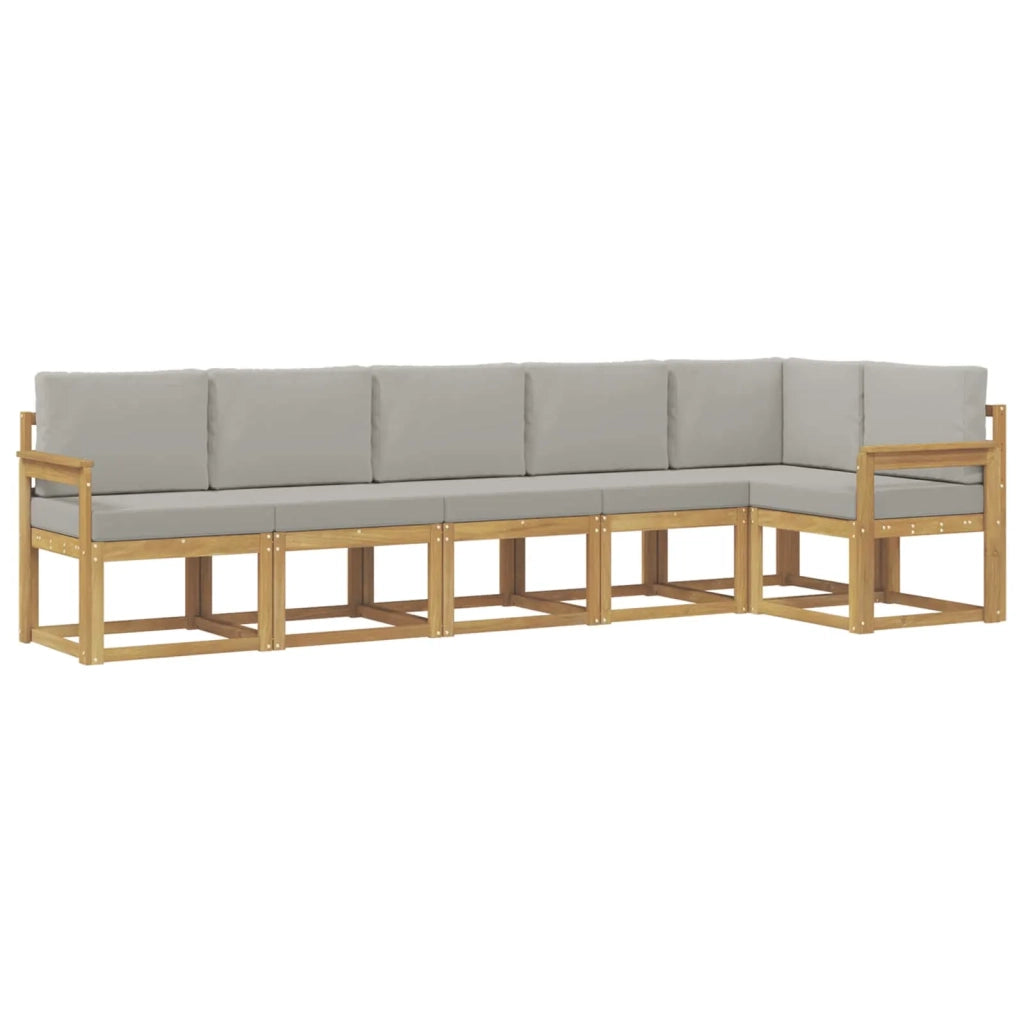 Set di divani da esterno 6 pcs Bianco e Grigio Chiaro 3387690