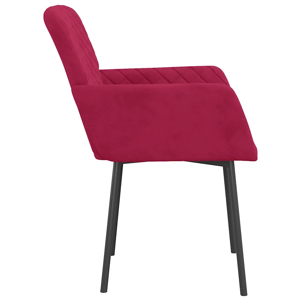 Sedie da Pranzo 2 pz Rosso Vino in Velluto cod mxl 16519