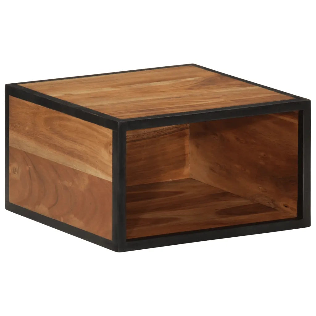 Comodino a Parete 35x35x20 cm in Legno Massello di Acacia 372751