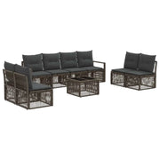 Set Divano da Giardino 9 pcs Grigio polyrattan 3435689