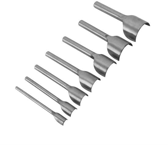 Set di attrezzi in pelle 7 pezzi - Acciaio A3 - Forbici a mezzaluna/Cutter per cinturino - Saldatura della pelle a casa - Duraturo - Lunghezza ca. 10 cm - Lezione di apprendimento