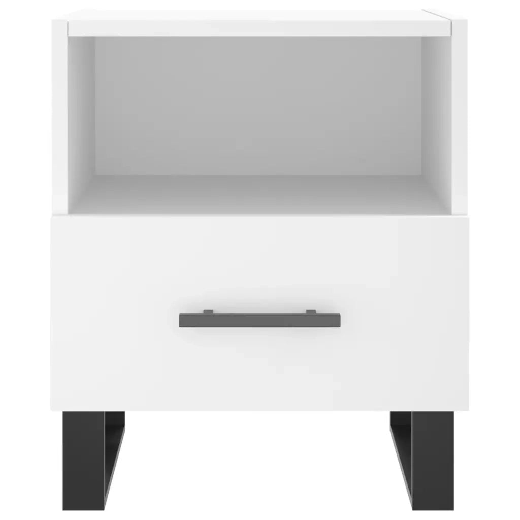 Comodino Bianco 40x35x47,5 cm in Legno Multistrato 827484
