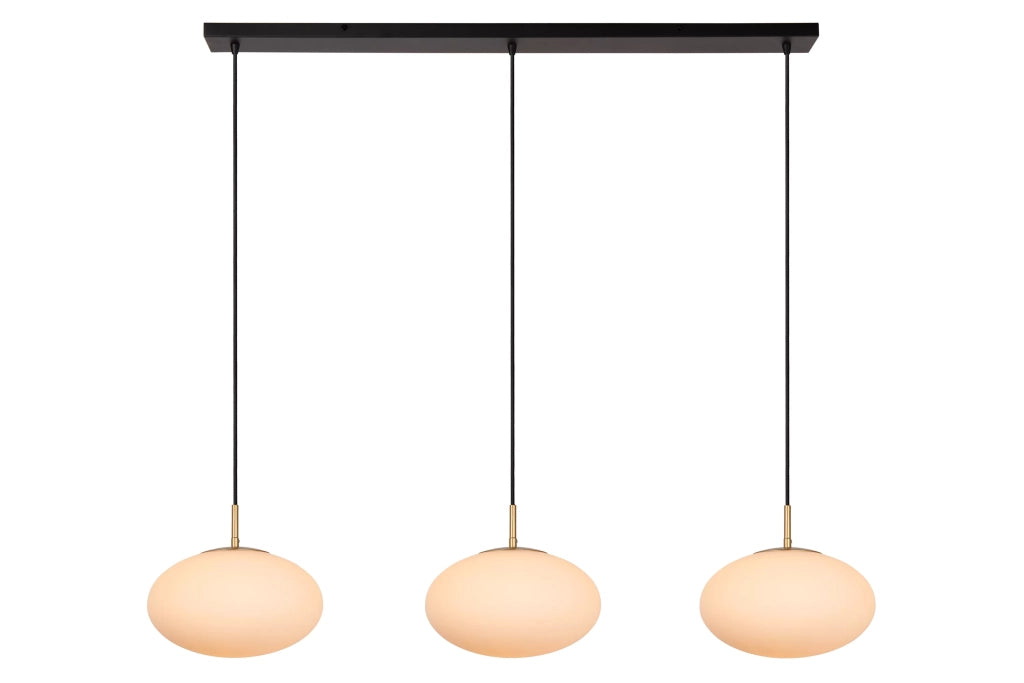 Lampada a sospensione Lucide Elysee 3xE27 nero oro