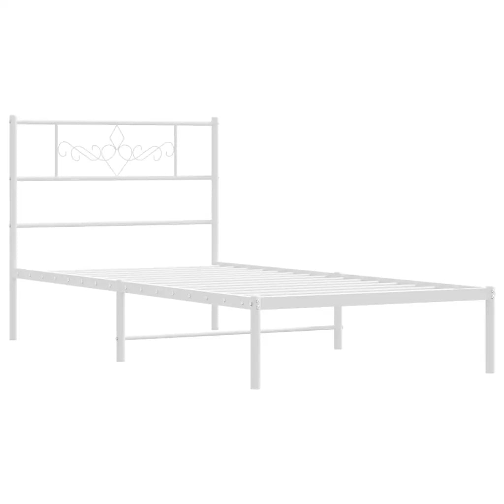 Giroletto con Testiera Metallo Bianco 100x200 cm 355311