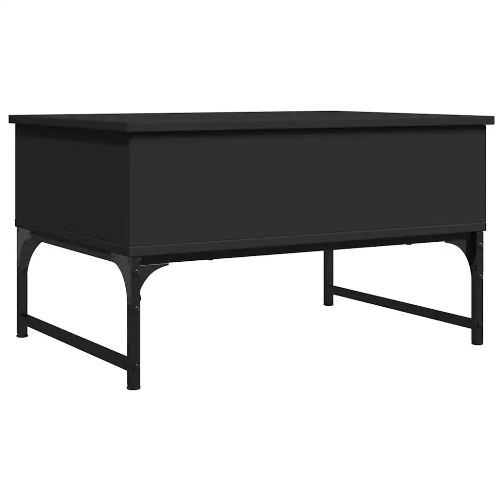 Tavolino da Salotto Nero 70x50x40 cm Legno Multistrato Metallo 845371