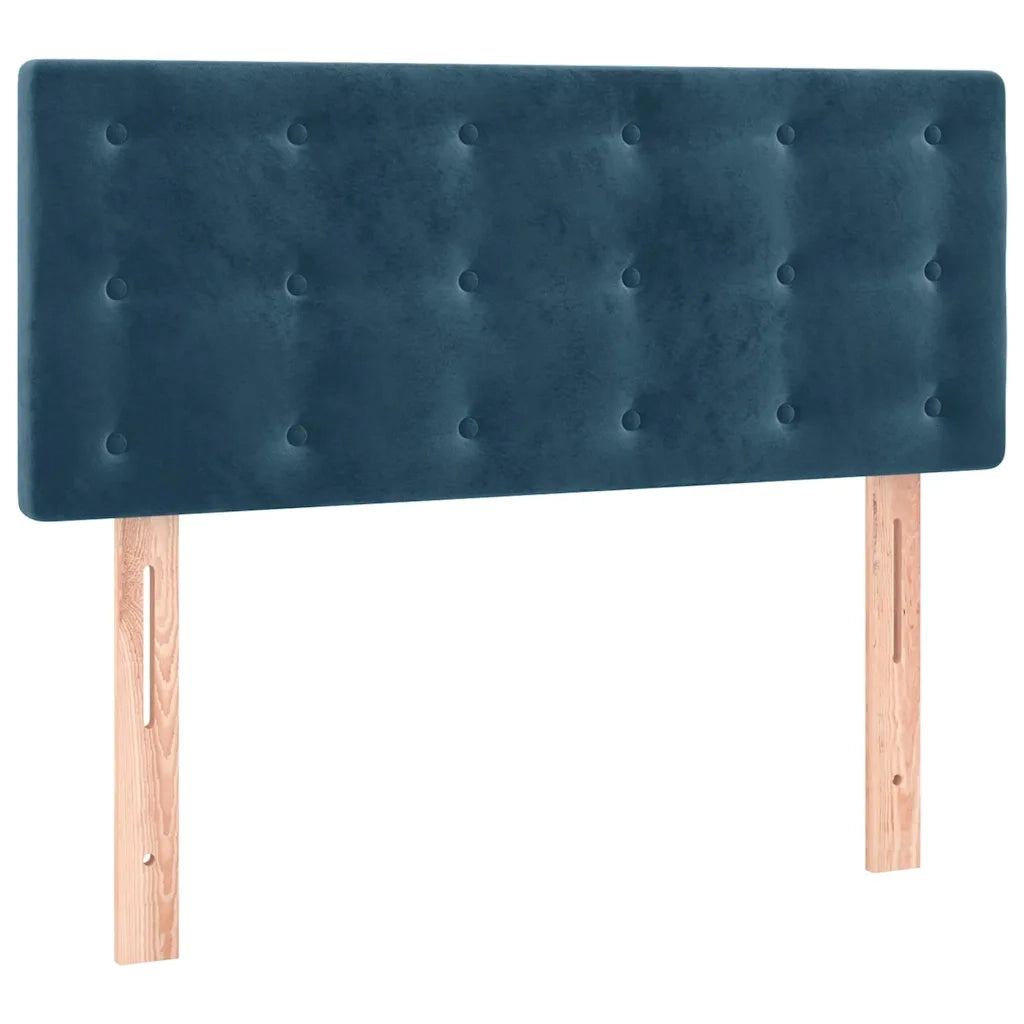 Letto singolo | Letto per adulti | Giroletto a Molle con Materasso Blu Scuro 100x200 cm in Velluto