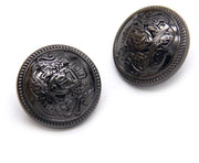 Set di 10 Bottone Decorativi in Metallo - 25 mm Nero