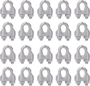 Kit di Clip per Cavi in Acciaio Inossidabile 304, Bevande per Cavi, Hardware, Accessori di Traveggio, Clip Telescopici per Cavi (M4, 4mm) - 20 pezzi