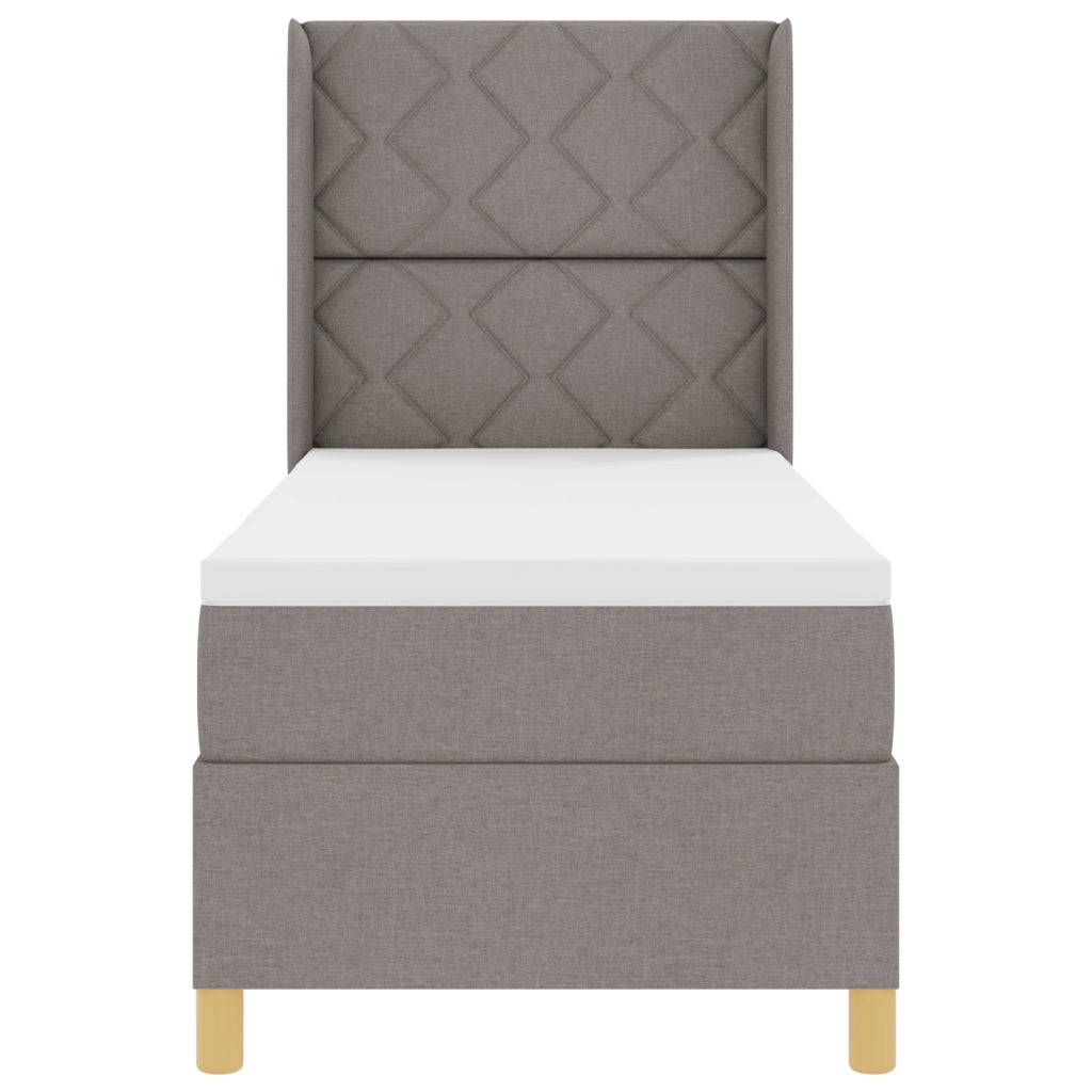 Letto a rete con materasso e LED Taupe 80x200 cm Tessuto