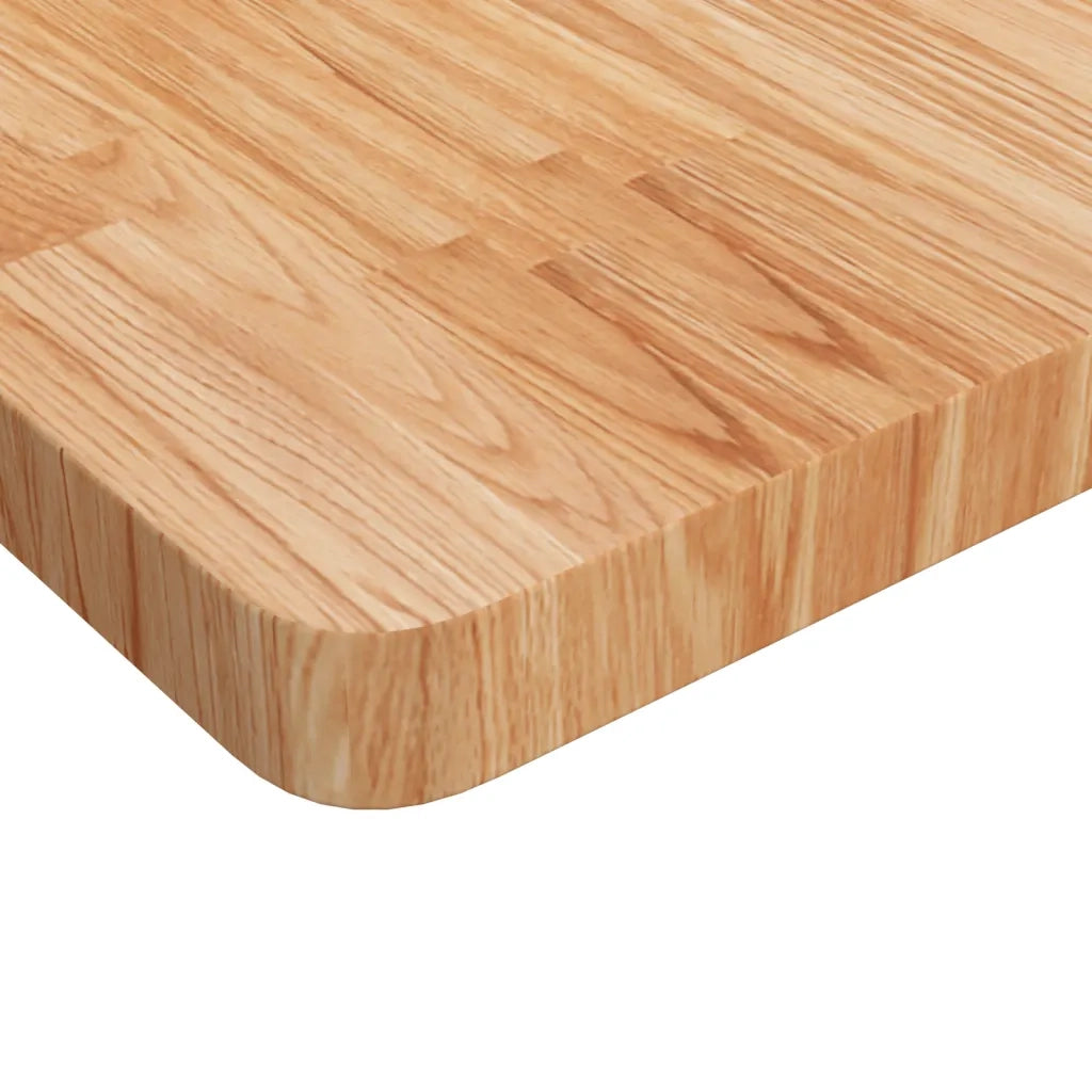 Piano Tavolo Quadrato Marrone Chiaro 50x50x4cm Rovere Trattato