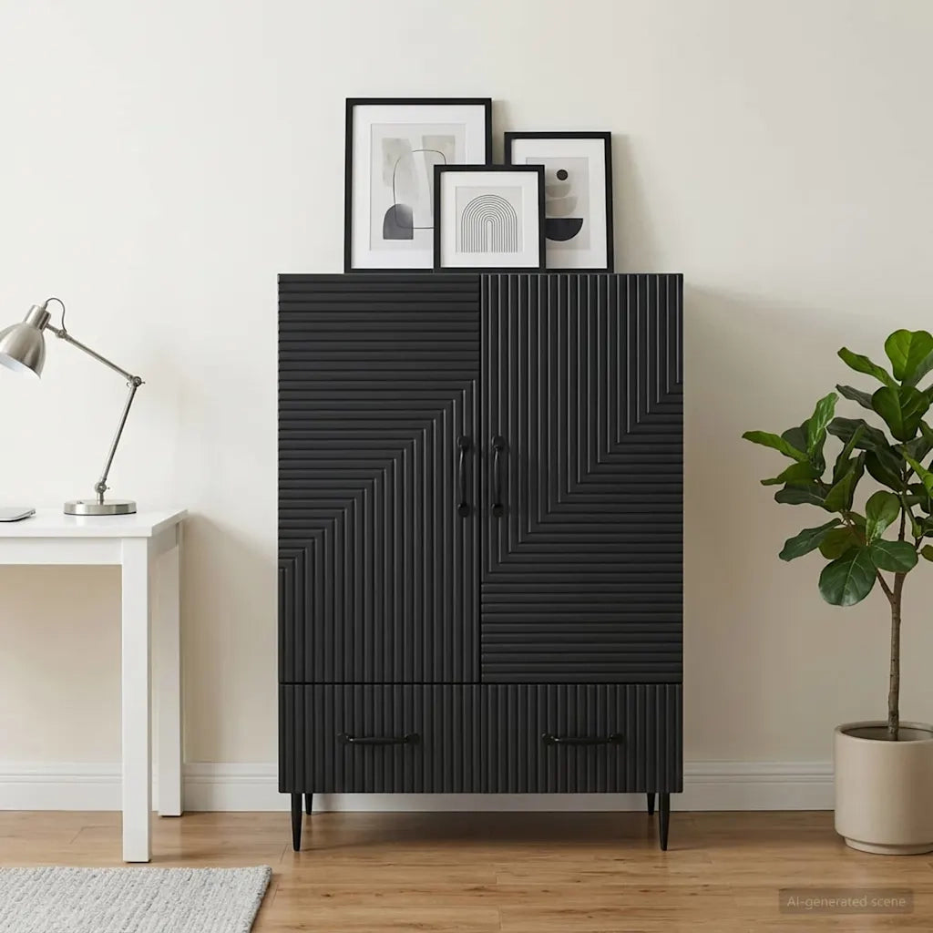 Credenza Nero 66 x 34,5 x 95 cm Legno ingegnerizzato 894896