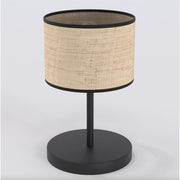 Lampada da tavolo ECO in acciaio nero e rattan