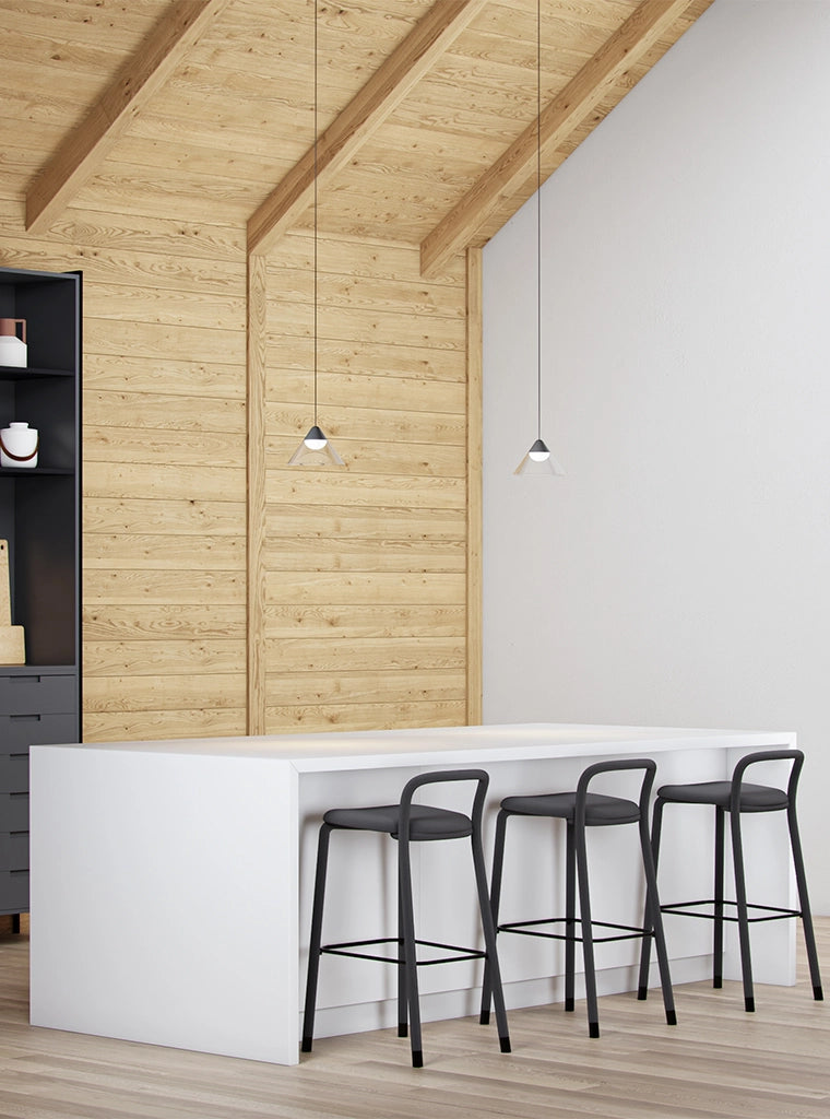 Lampada a Sospensione LED Ark Beneito & Faure 6W 3000K 90º Nero/Grigio, Design Conico per Interni - Illuminazione Elegante