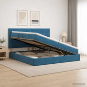 Letto con contenitore e materasso Blu Scuro 200 x 200 cm 3459715
