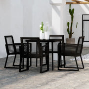 Set Mobili da Pranzo per Giardino 5 pz Nero 3099156