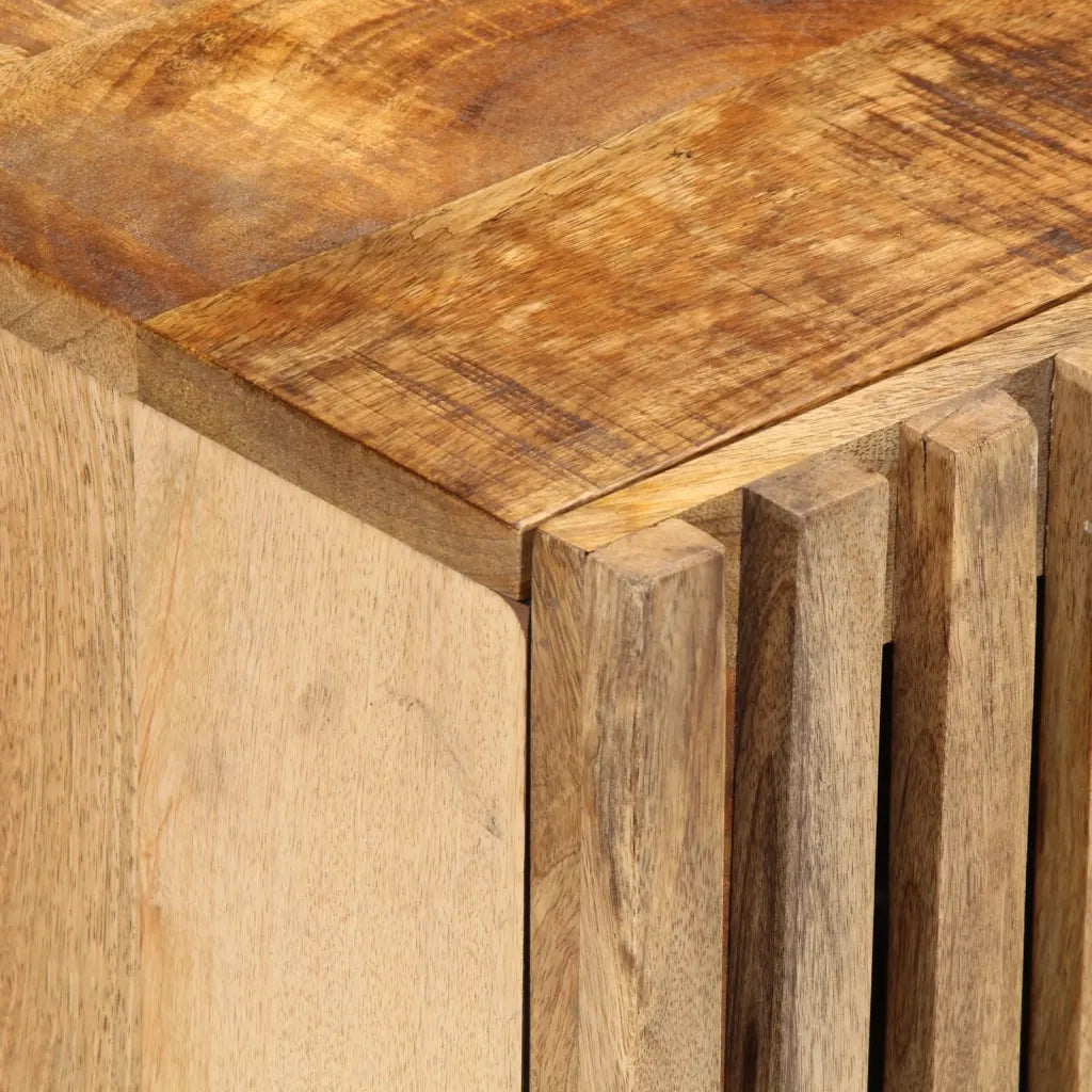 Comodini 2pz-Set di 2 Tavolino da notte 40x34x46 cm in Legno Massello di Mango 300326