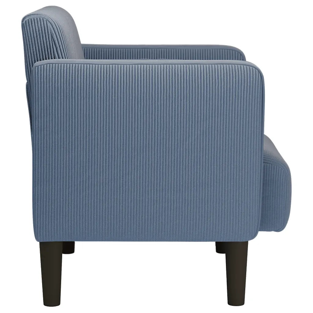 Divano Sedia con Braccioli Blu 54 cm Tessuto di velluto a coste 4100518