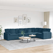 vidaXL Divano Modulare con Cuscini in Velluto Blu