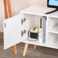 Mobile TV Moderno in Legno Bianco, Mobile Porta TV di Design per TV Max. 50" 120x28x44cm