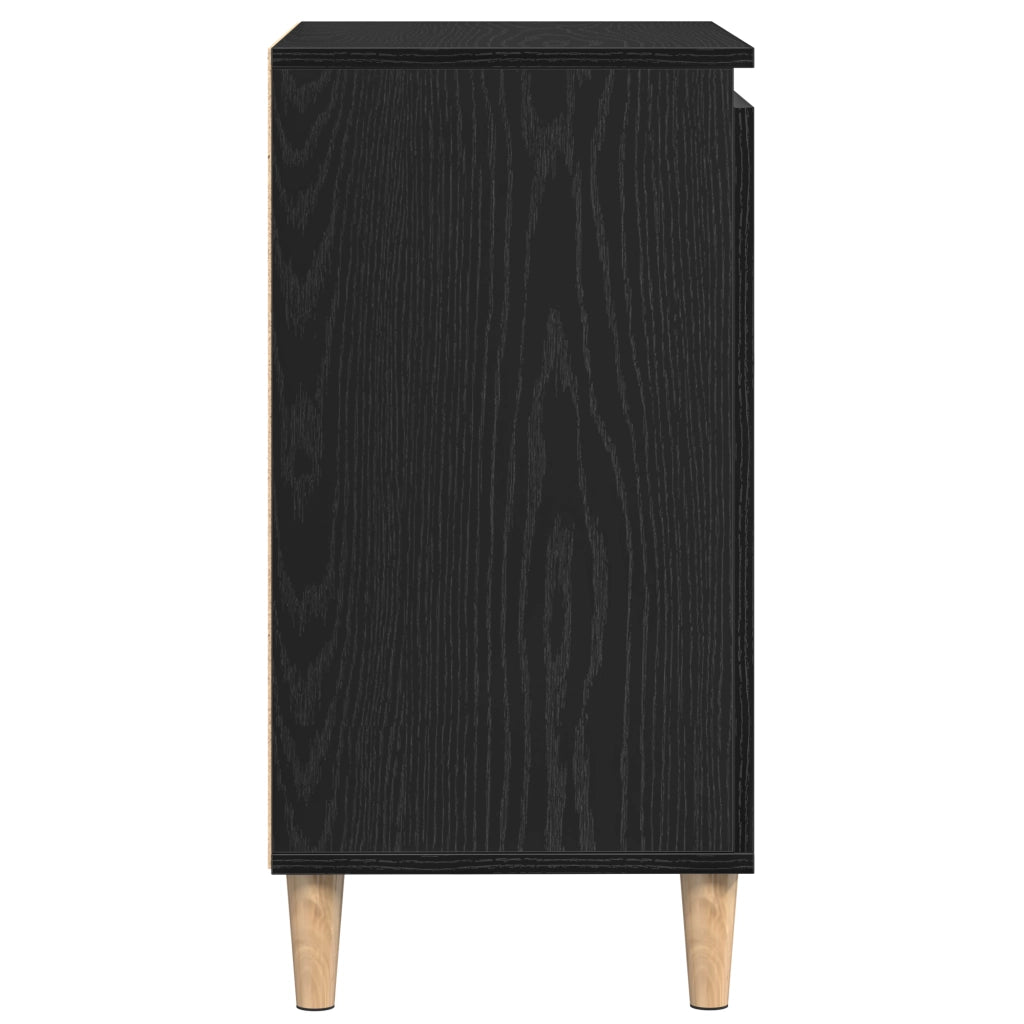 Credenza Nera in Rovere 60x35x70 cm in Legno Ingegnerizzato