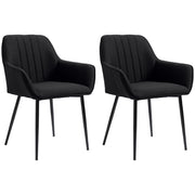 Sedia da Pranzo Scandinava ¨C Zephmum ¨C 2 Pezzi Struttura Metallo Nero