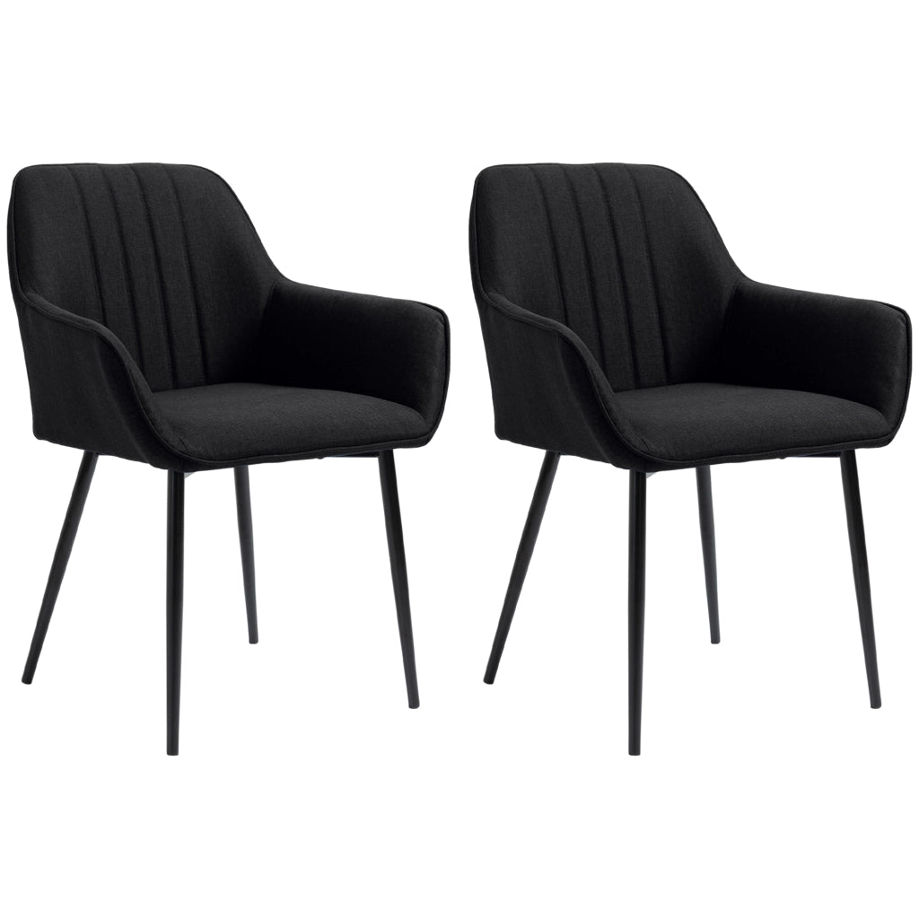 Sedia da Pranzo Scandinava ¨C Zephmum ¨C 2 Pezzi Struttura Metallo Nero