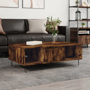Tavolino da Salotto-Tavolino da soggiorno-Tavolo Rovere Fumo 104x60x35 cm Legno Multistrato 295405