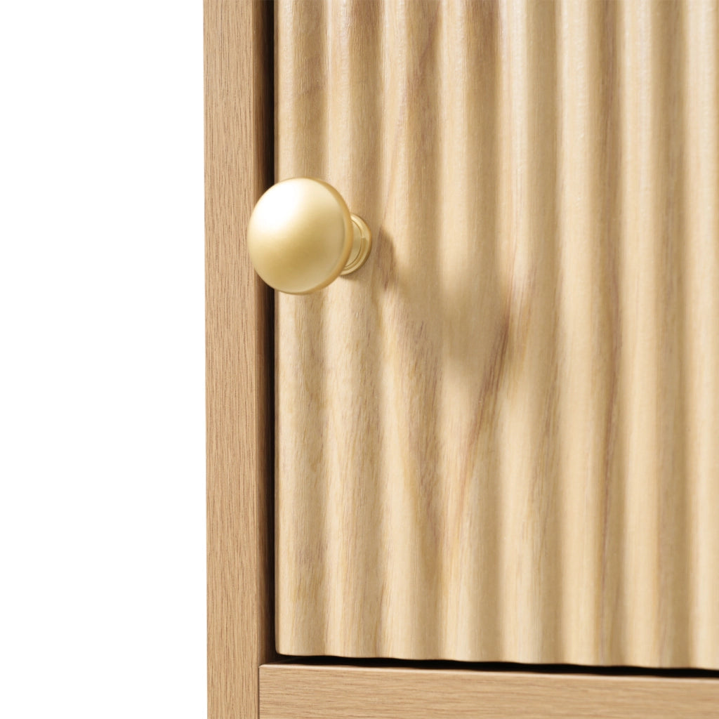 Mobile da bagno, 3 cassetti, ripiani aperti regolabili, pannelli in PVC termoformato, color legno naturale