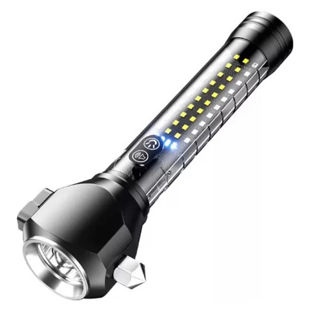 Trade Shop - Torcia Elettrica Ricaricabile Multiuso A Led In Alluminio Q-d650 Emergenza Martello -