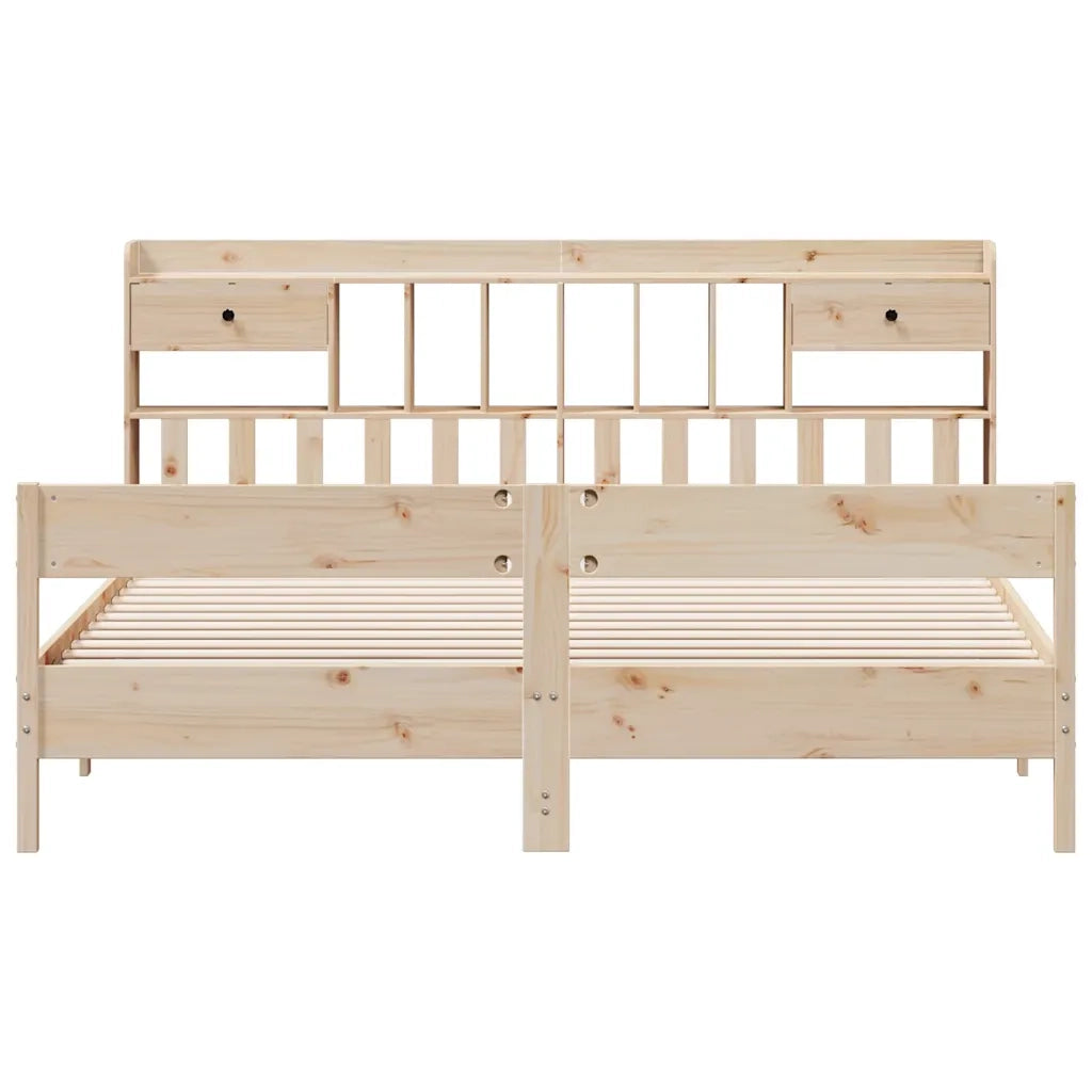 Letto Libreria senza Materasso 180x200 cm in Legno di Pino 3323017