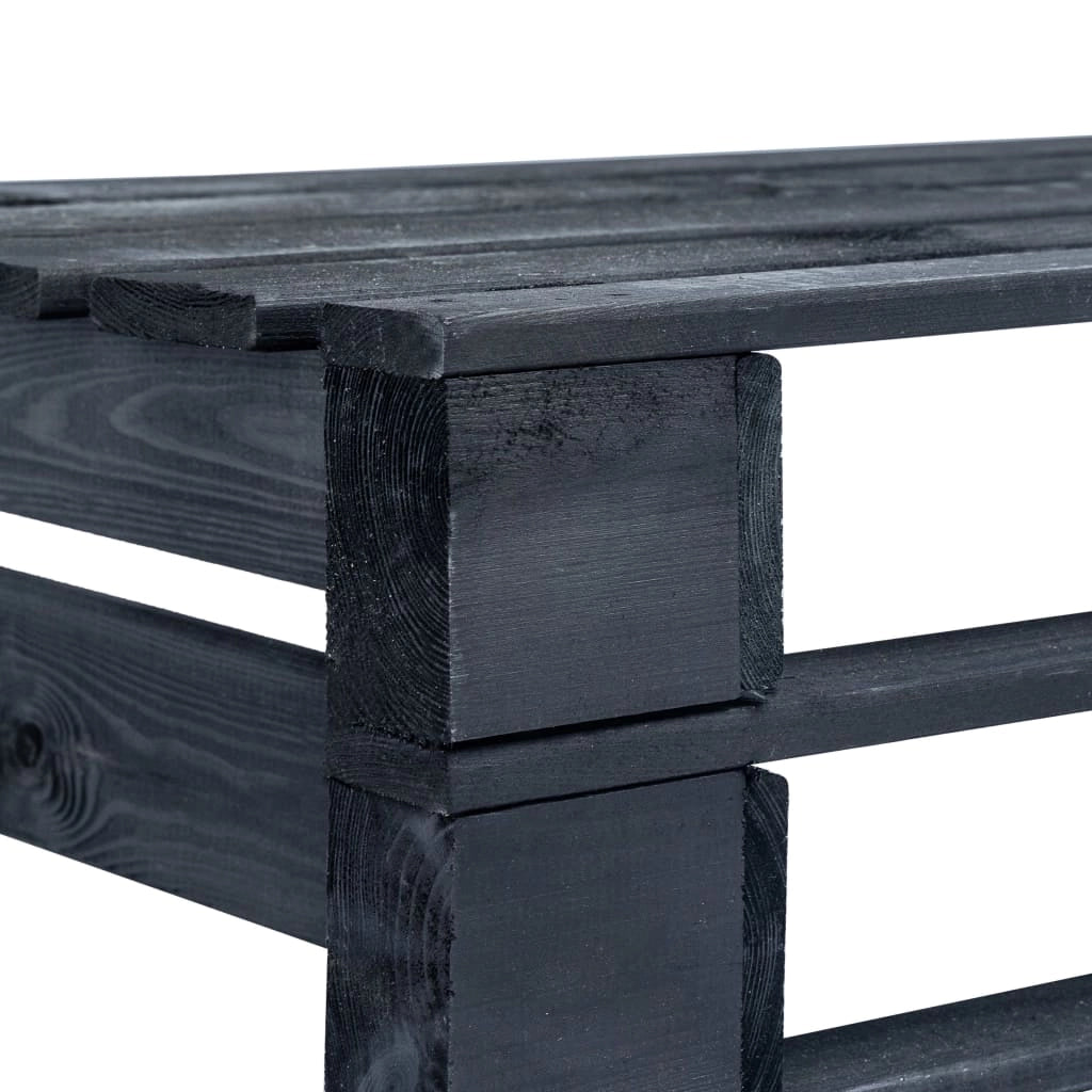 Panca da giardino mobili da esterno per patio terrazza pallet da giardino legno nero 02_0011838