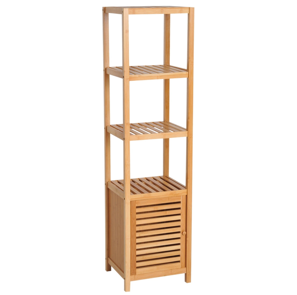 Mobile bagno in bambù naturale 36x33x140 cm con 3 ripiani