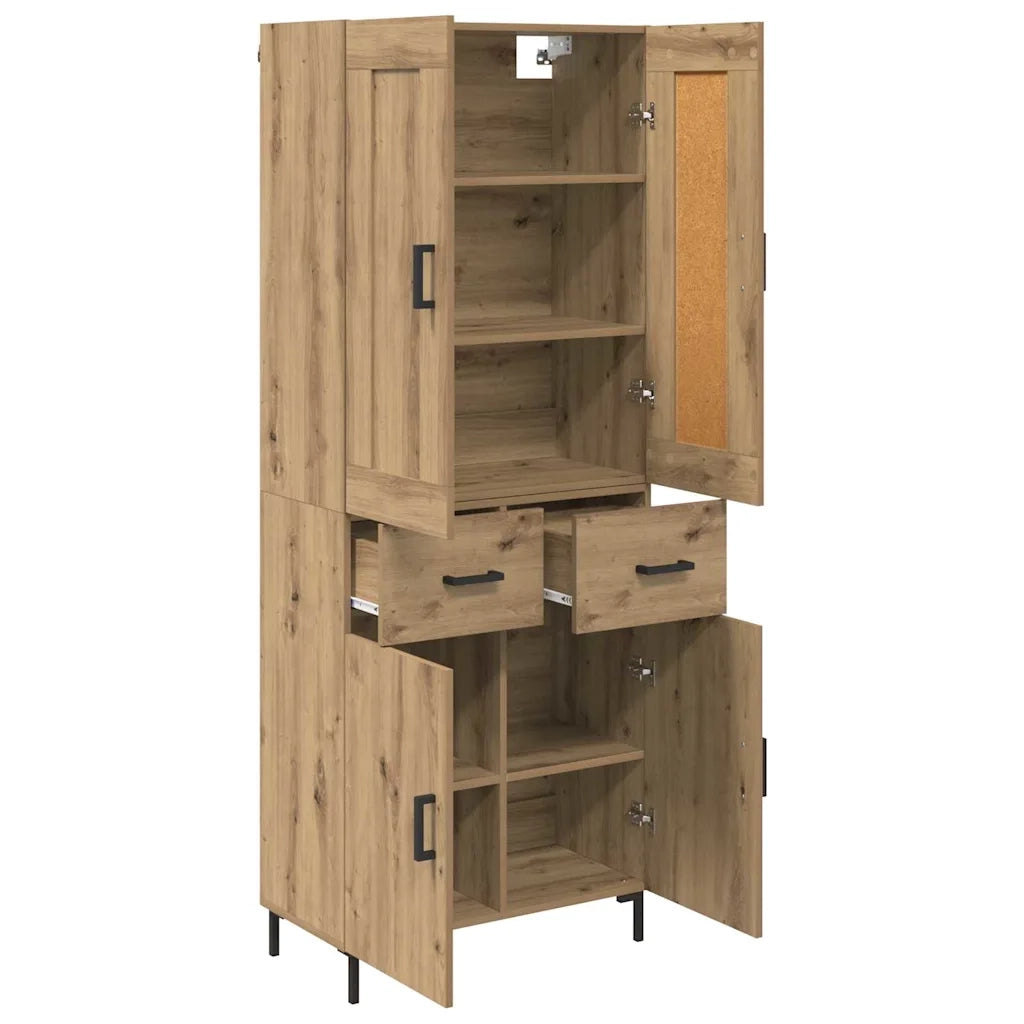 Credenza 2 pz-Set di 2 Buffet-Armadio da cucina Rovere artigianale Legno multistrato 610717