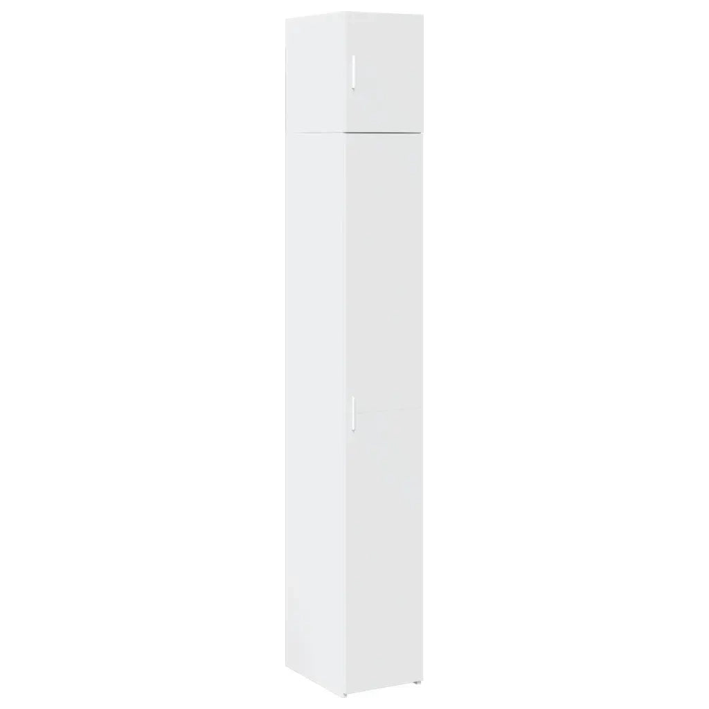 Mobile contenitore sottile 30 x 42,5 x 225 cm grande capacità organizzazione moderna legno composito bianco 02_0055546