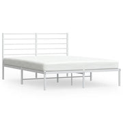 Giroletto con Testiera-Struttura letto con testiera Metallo Bianco 120x190 cm