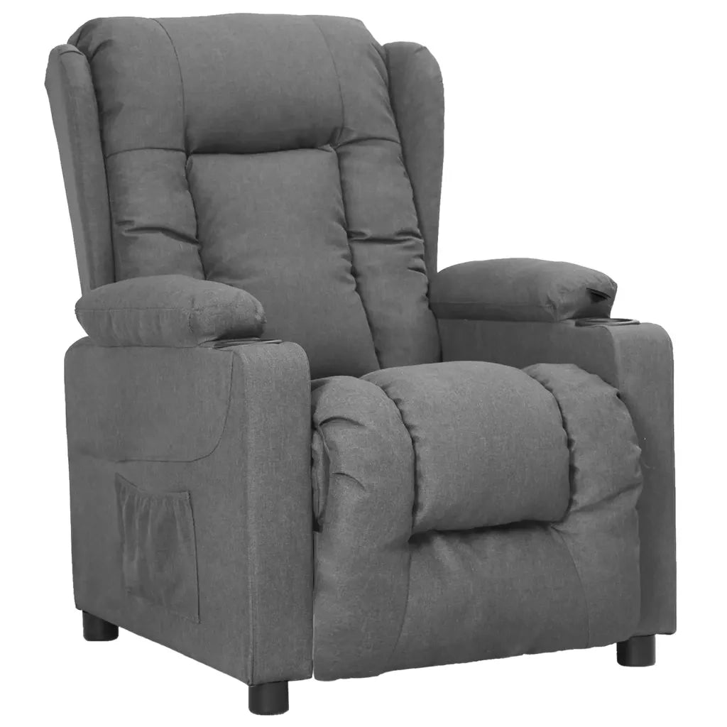 Poltrona Reclinabile Grigio Chiaro in Tessuto cod mxl 53653