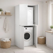 Flagler, Armadio Multiuso Grande un Ripiano Made in Italy, 70x195h cm Bianco