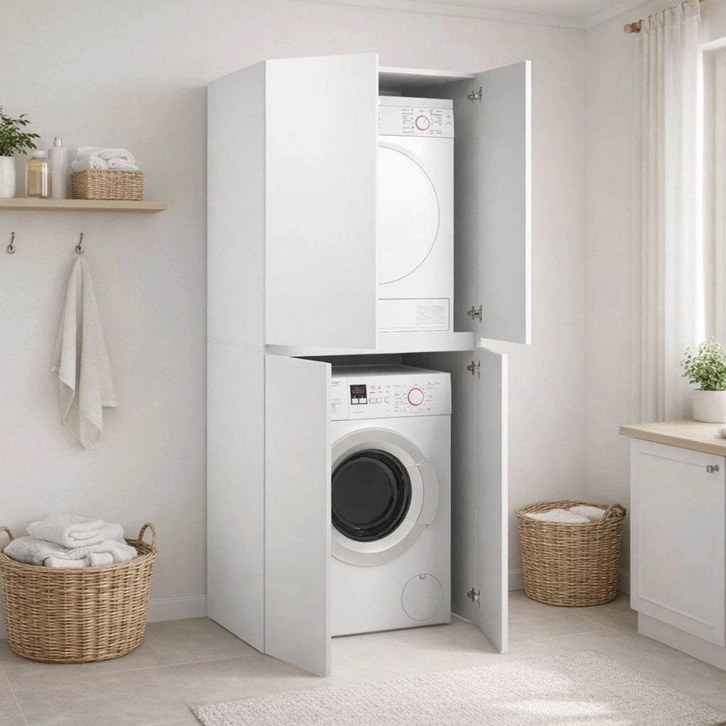 Flagler, Armadio Multiuso Grande un Ripiano Made in Italy, 70x195h cm Bianco