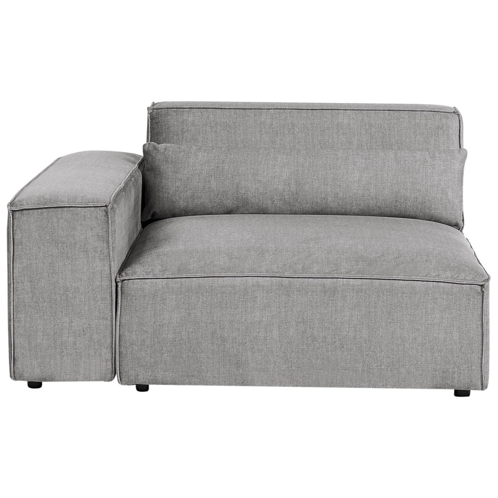 Divano modulare a 2 posti con ottomana Divano componibile in tessuto grigio con gambe nere Soggiorno moderno