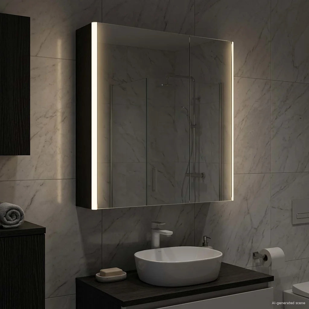 Mobiletto per specchio da bagno Rovere Nero 63,5 x 15,5 x 70 cm 889240