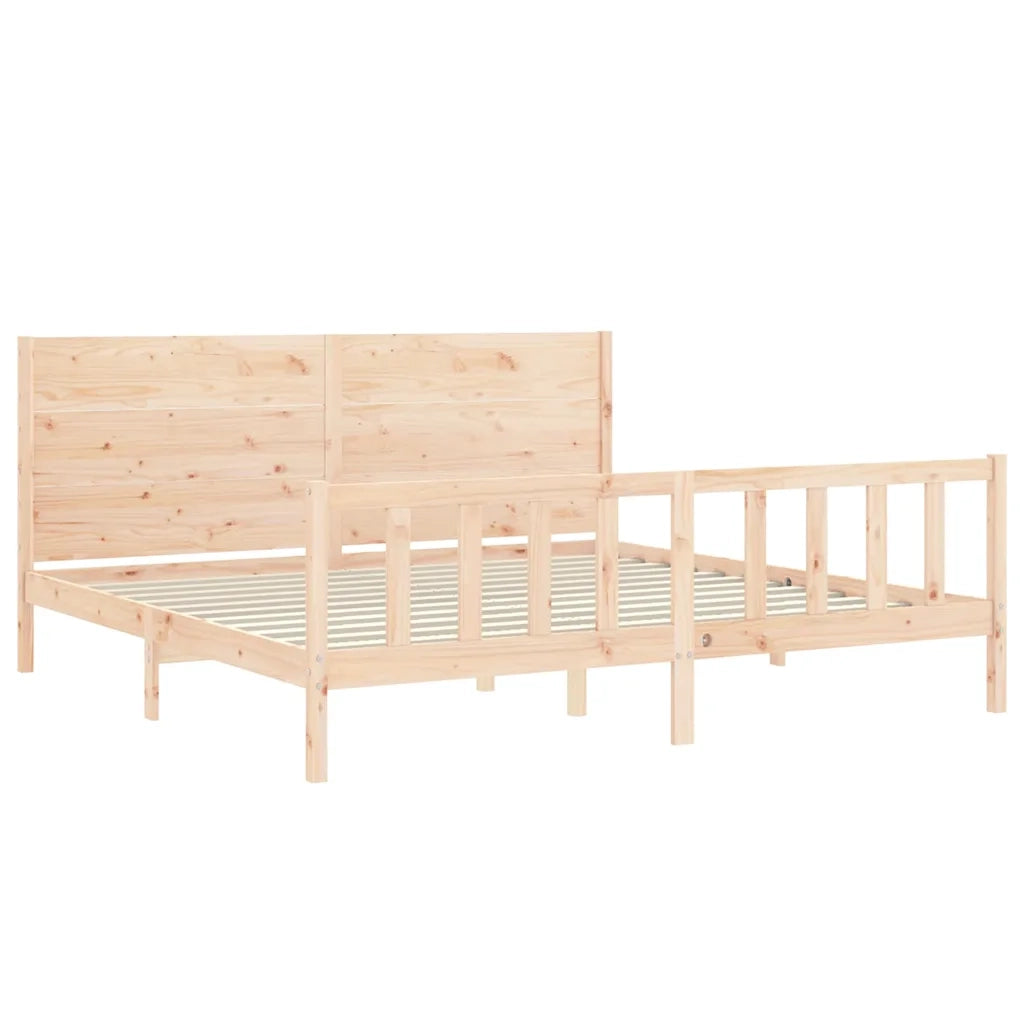 Giroletto senza Materasso-Struttura Letto 200x200 cm in Legno Massello di Pino 197423