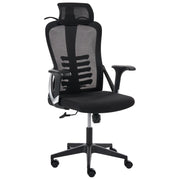 Sedia da ufficio in rete nera rotelle in plastica girevole schienale reclinabile regolazione in altezza poggiatesta regolabile moderna