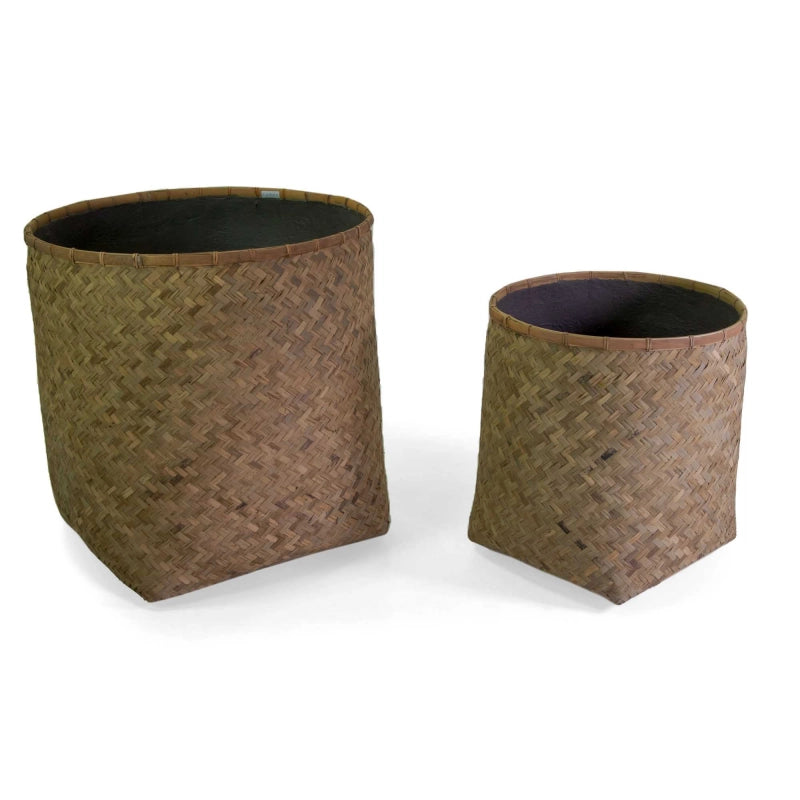 Portavaso cemento bambù 1-2 naturale tondo cm ø75h80