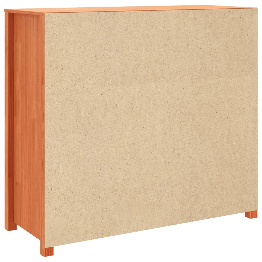 Armadietto Marrone Cera 100x40x90 cm in Legno Massello di Pino 844495