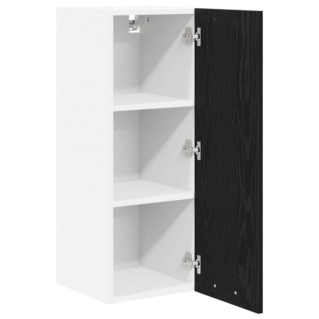 Armadio pensile con porta Rovere Nero e Bianco 30 x 31 x 80 cm 884244