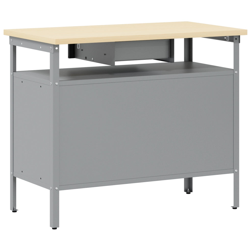 Banco da lavoro  con porta bloccabile Nero 100x55x85 cm Acciaio