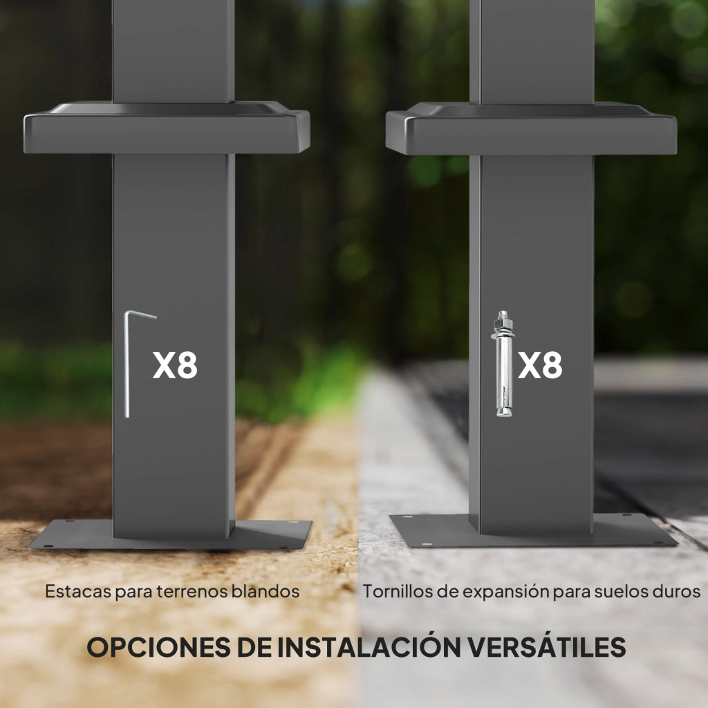 Pergola con Tetto Retrattile 3x3m ¨C Xylo ¨C Chiusura Magnetica Protezione UV Grigio