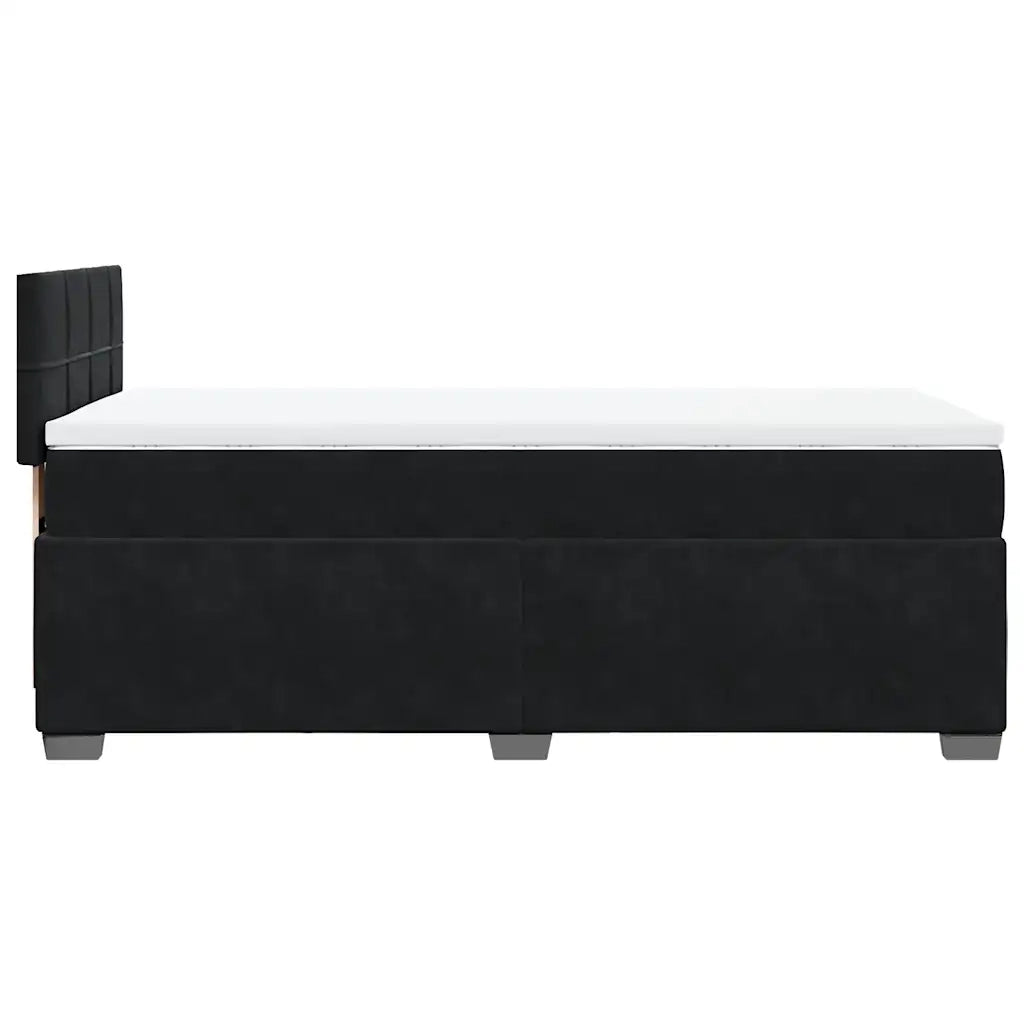 vidaXL Letto a Molle con Materasso Nero Singolo in Velluto