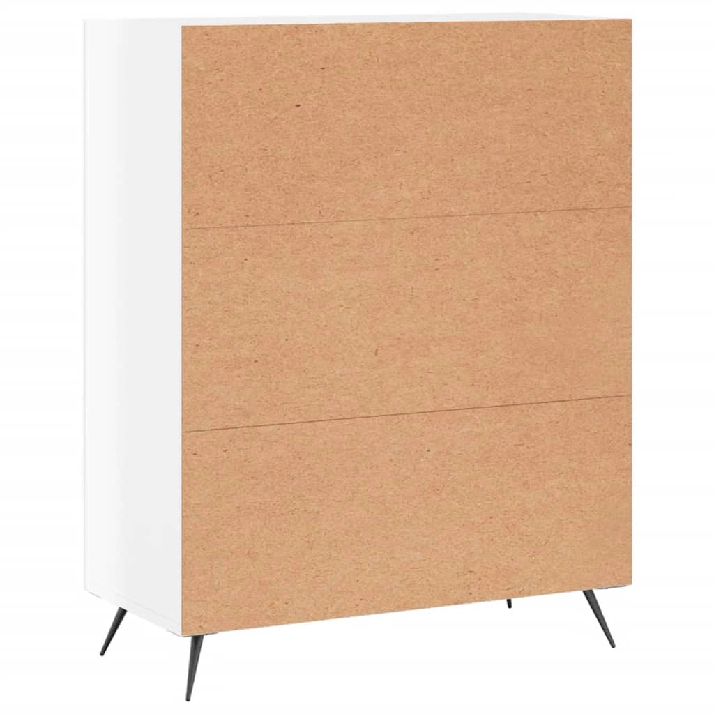 Buffet credenza cassettiera mobiletto mobile contenitore organizer per cucina soggiorno finitura lucida 69,5 x 34 x 90 cm legno ingegnerizzato bianco 02_0030708
