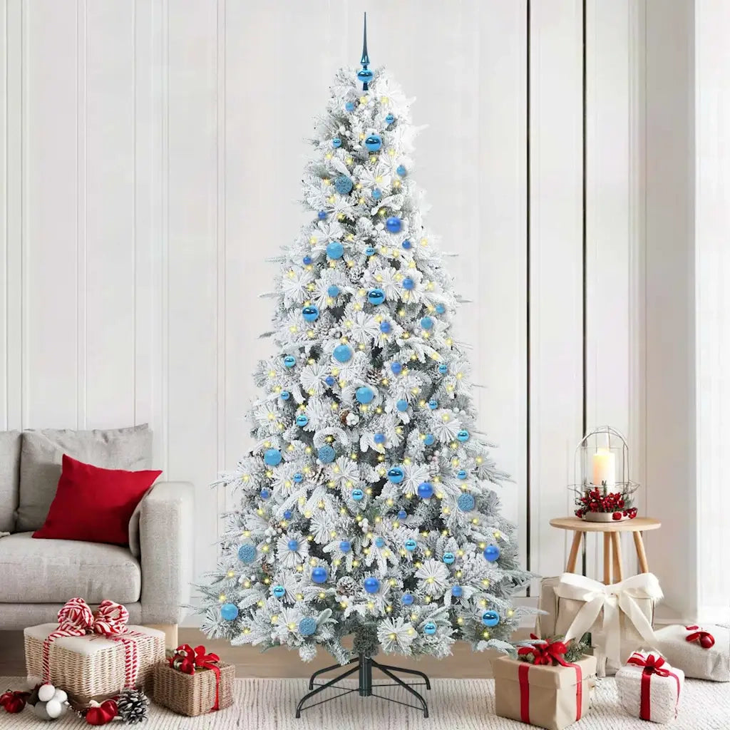 Albero di Natale | Decorazioni natalizie Artificiale con Rami Pieghevoli Bianco 240 cm